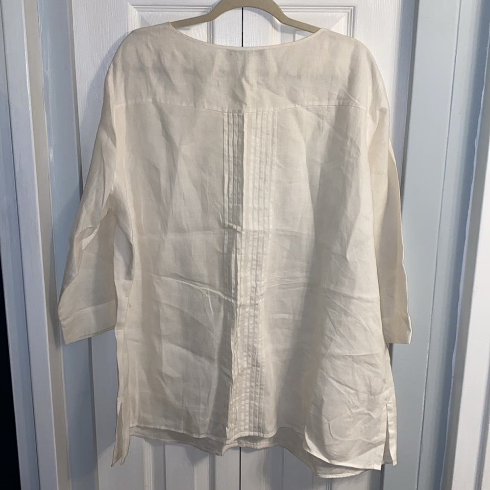 Lafayette 148 NY Linen Tunic Shirt - Picture 7 of 10